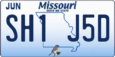 MO license plate SH1J5D