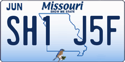 MO license plate SH1J5F