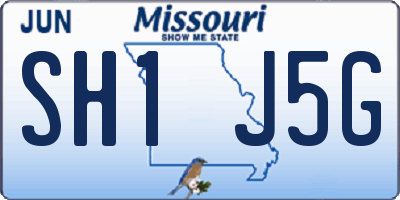 MO license plate SH1J5G