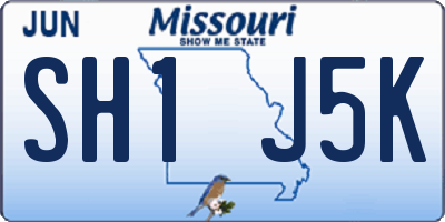 MO license plate SH1J5K