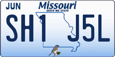 MO license plate SH1J5L