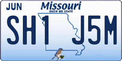 MO license plate SH1J5M