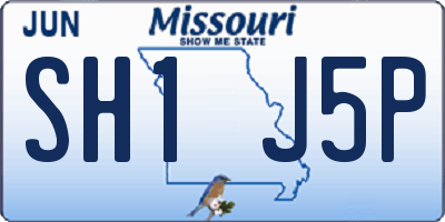 MO license plate SH1J5P