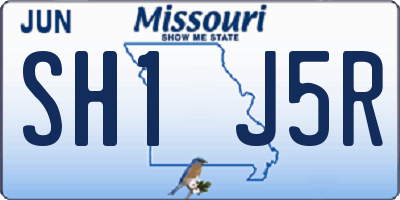 MO license plate SH1J5R