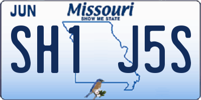 MO license plate SH1J5S