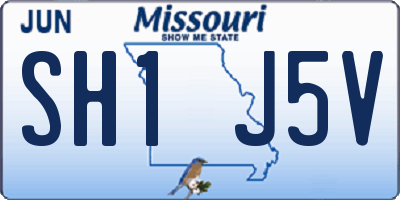 MO license plate SH1J5V