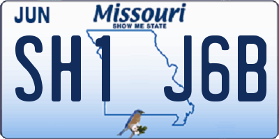 MO license plate SH1J6B