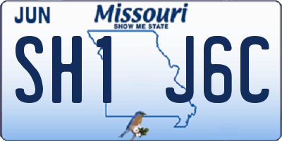 MO license plate SH1J6C