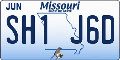 MO license plate SH1J6D