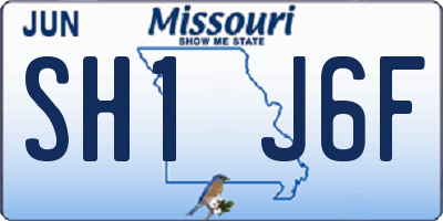 MO license plate SH1J6F