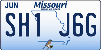 MO license plate SH1J6G