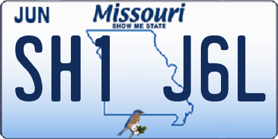 MO license plate SH1J6L