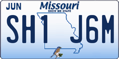 MO license plate SH1J6M