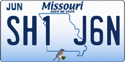 MO license plate SH1J6N