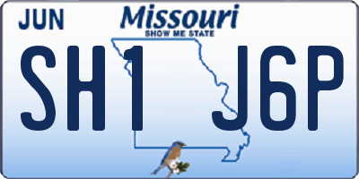 MO license plate SH1J6P