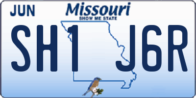 MO license plate SH1J6R