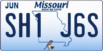 MO license plate SH1J6S