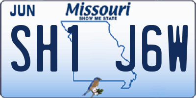 MO license plate SH1J6W