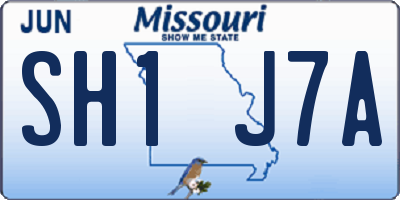 MO license plate SH1J7A