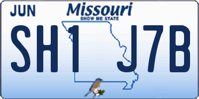 MO license plate SH1J7B