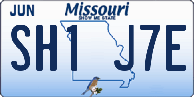 MO license plate SH1J7E