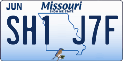MO license plate SH1J7F