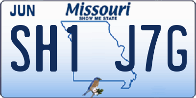 MO license plate SH1J7G