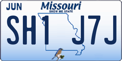 MO license plate SH1J7J