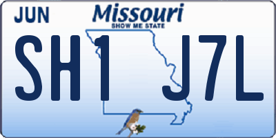 MO license plate SH1J7L