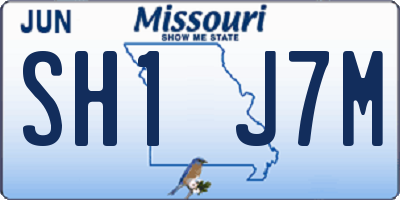 MO license plate SH1J7M