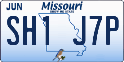 MO license plate SH1J7P