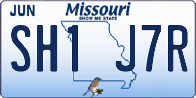 MO license plate SH1J7R