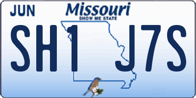 MO license plate SH1J7S