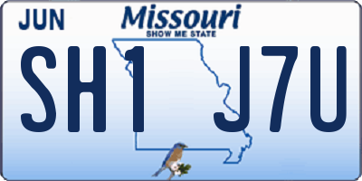 MO license plate SH1J7U