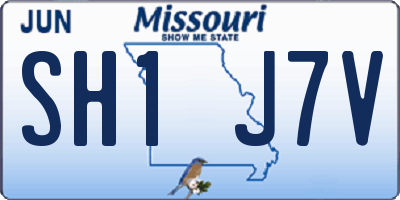 MO license plate SH1J7V