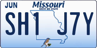 MO license plate SH1J7Y