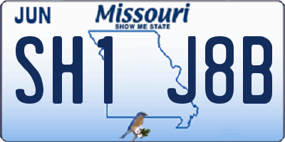 MO license plate SH1J8B
