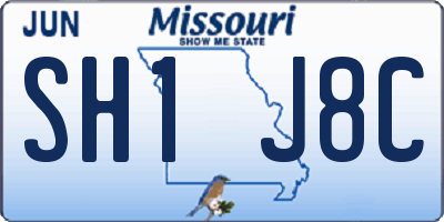 MO license plate SH1J8C