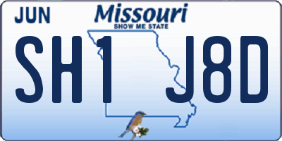 MO license plate SH1J8D