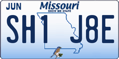 MO license plate SH1J8E