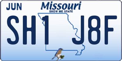 MO license plate SH1J8F