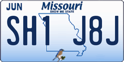 MO license plate SH1J8J