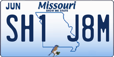 MO license plate SH1J8M