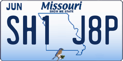 MO license plate SH1J8P