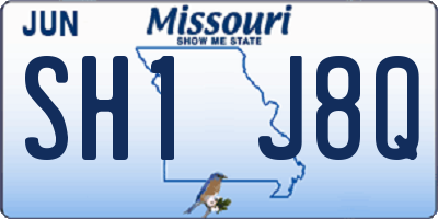 MO license plate SH1J8Q