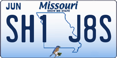 MO license plate SH1J8S
