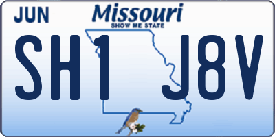 MO license plate SH1J8V