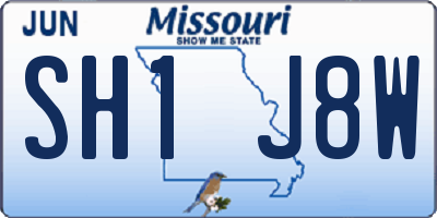 MO license plate SH1J8W