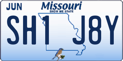 MO license plate SH1J8Y
