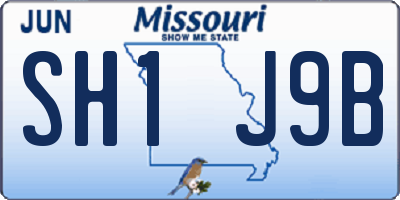 MO license plate SH1J9B